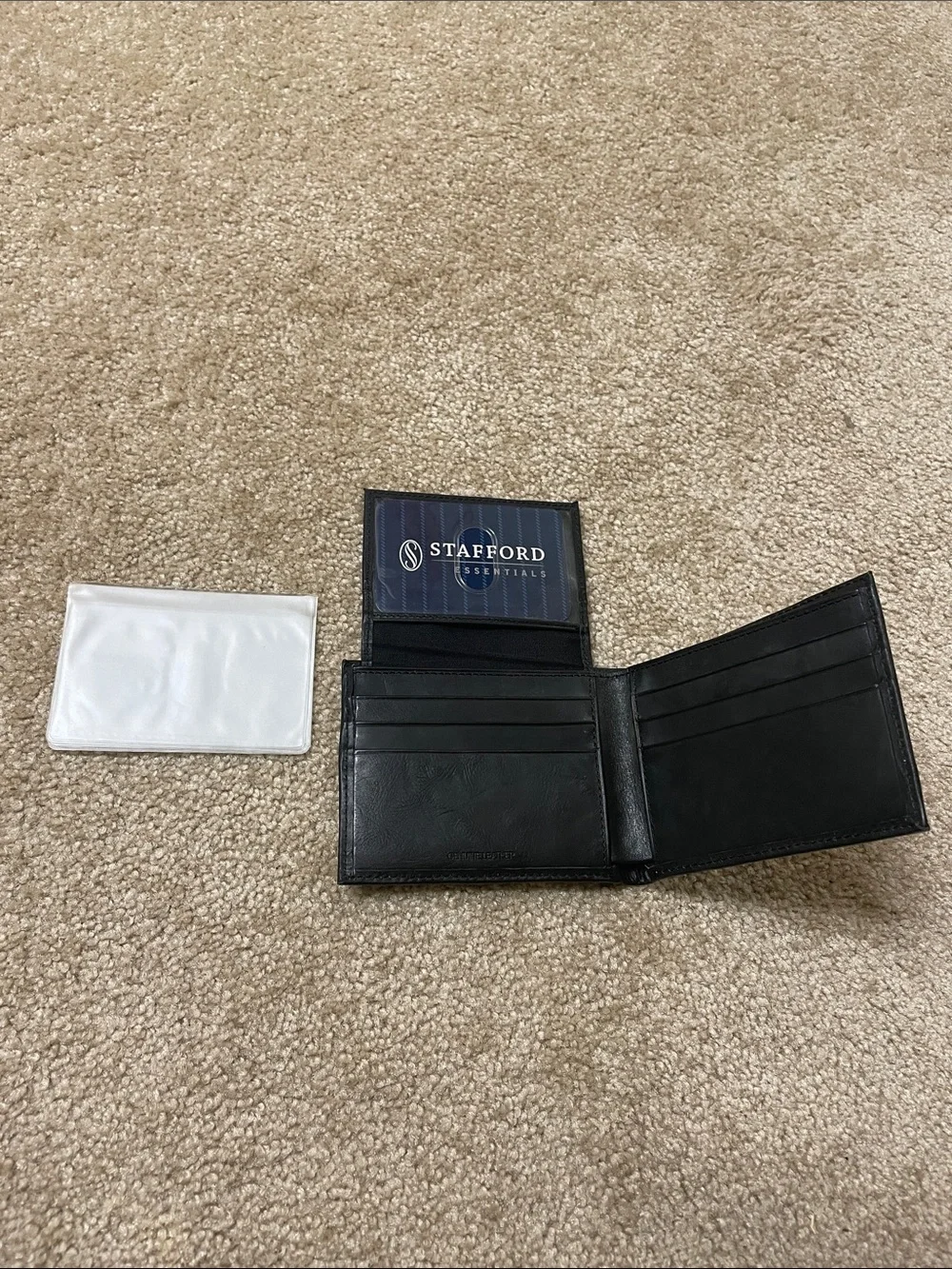 New Men’s Stafford Black Leather Bi-Fold Wallet